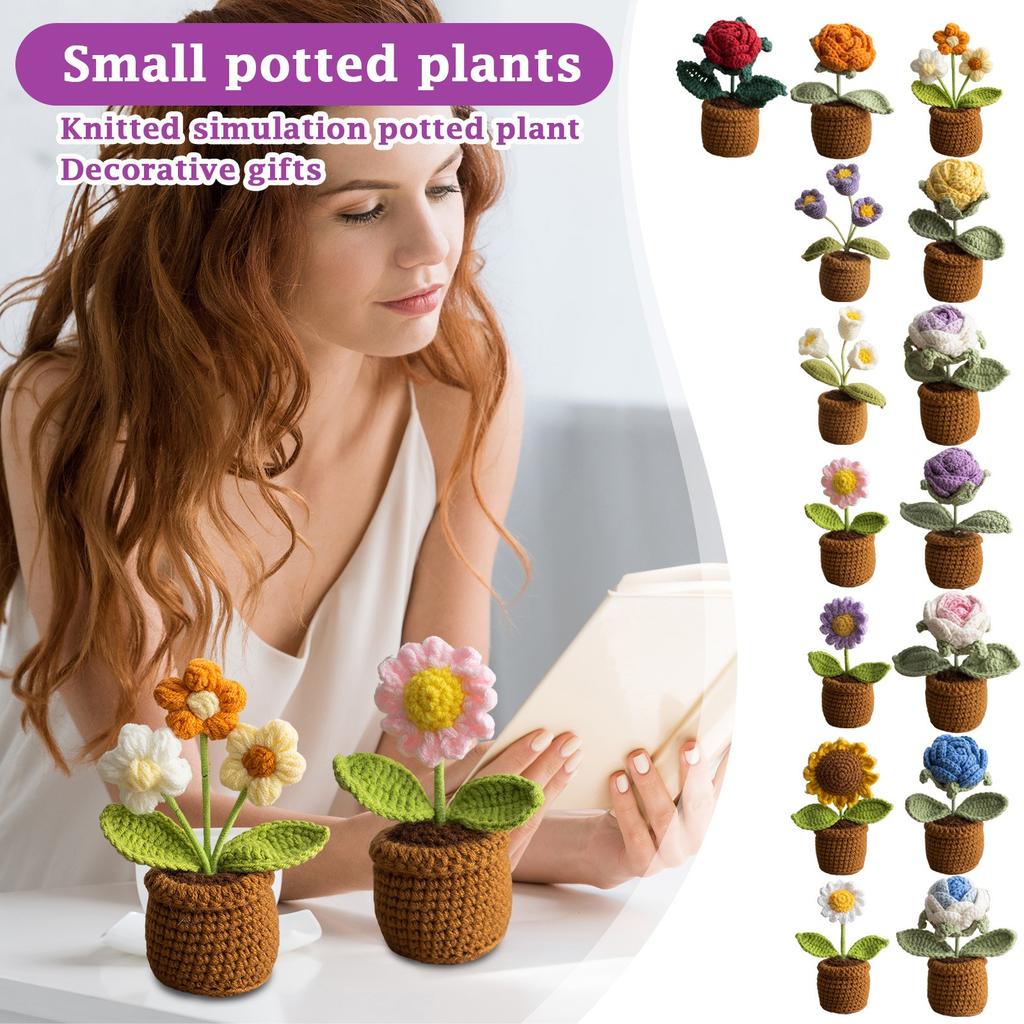 Вязаная крючком корзина с подсолнухами, ручная вязка, имитация подсолнуха, украшения в горшках, праздничные подарки