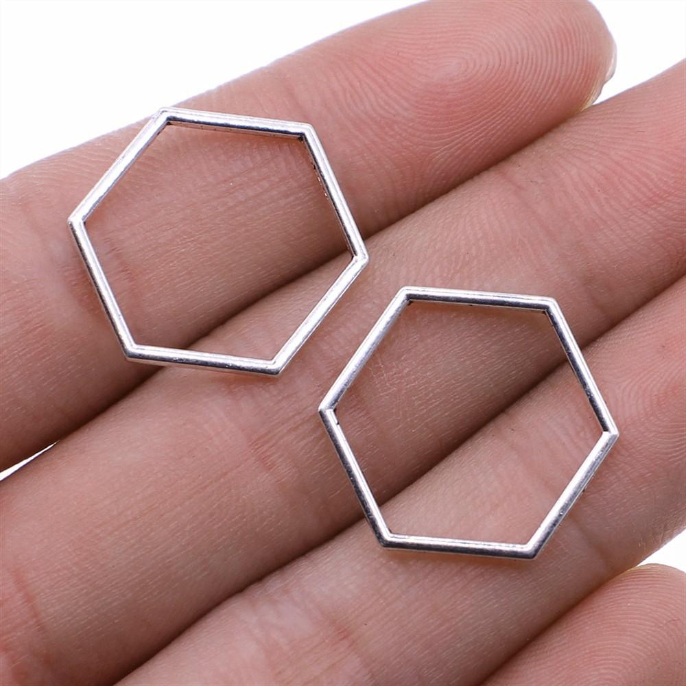 20 шт. Шармы Шестиугольные Соты Фурнитура для DIY Украшений Цвет Античное Серебро Шармы Пчела Соты