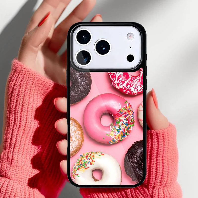 Candy Creamy Pink Donut Phone Case for iPhone 17 16 15 14 13 Pro Max Back Cover for 12 11 Pro Coque
