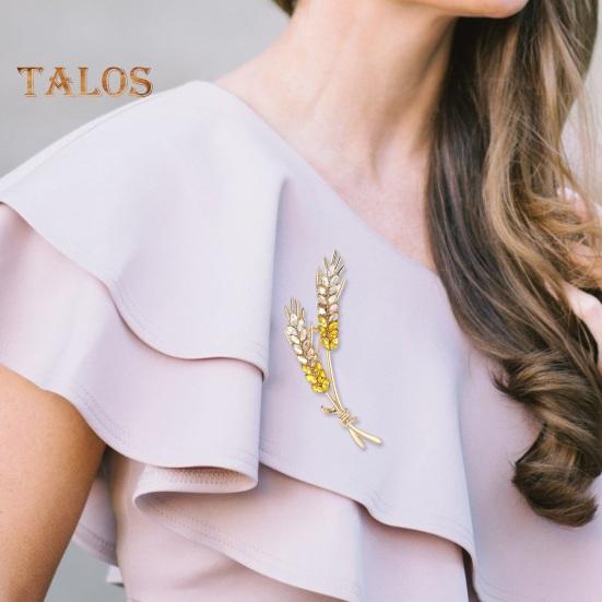 Женская брошь в форме пшеницы, искусственный кристалл, противоскользящая сумка на плечо, костюм, пальто, воротник, шляпа, одежда, защита от воздействия, булавка для вечеринки, выпускного вечера, ювелирные изделия для одежды невесты