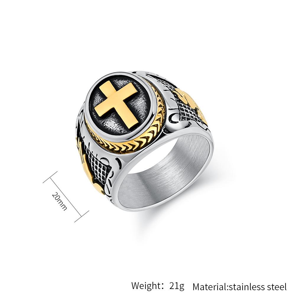 Модное ретро-кольцо с изображением молящихся рук и креста из титановой стали, популярное украшение для рук в стиле хип-хоп для мужчин