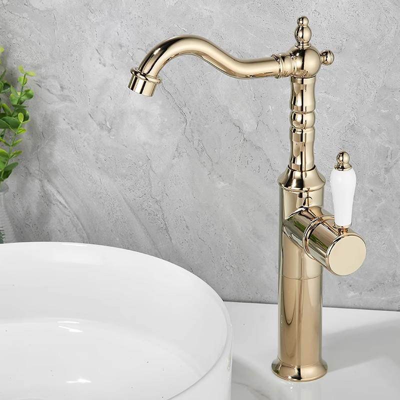 Старинный бронзовый смеситель для раковины Золотой смеситель для ванной Комнатный Черный кухонный смеситель Кран для раковины Горячий Холодный Хромированный кран для раковины Латунь
