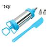 Handheld Frosting Applicator Stainless Steel Cake Icing Dispenser Set, Reusable Baking Tools with Scraper And Easy Squeeze Bottle Replaceable Nozzles,