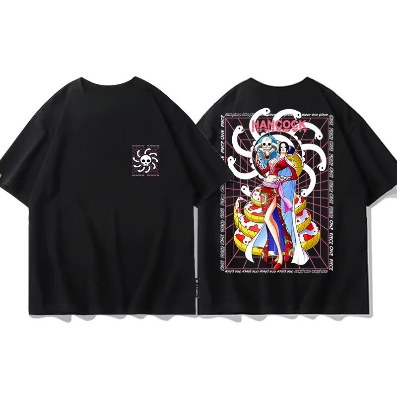 One Piece 2026 Новая Горячая Унисекс Футболка Портгас Д Эйс Летняя Новая Аниме Двусторонняя Печать Повседневная Рубашка для Родителей и Детей