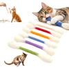 6 шт. Ватные палочки Игрушки для кошек Гигантская палочка-пищалка для кошек с кошачьей мятой Интерактивные игрушки-пищалки для котят для домашних кошек Тренировка Самостоятельное развлечение