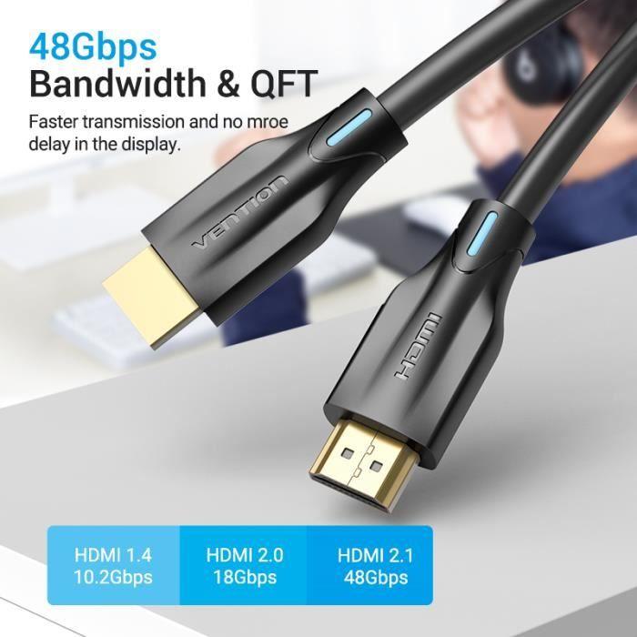 Câble HDMI 2.1 - VENTION - 3m - 48Gbps - Dolby Vision - 8K @ 60Hz