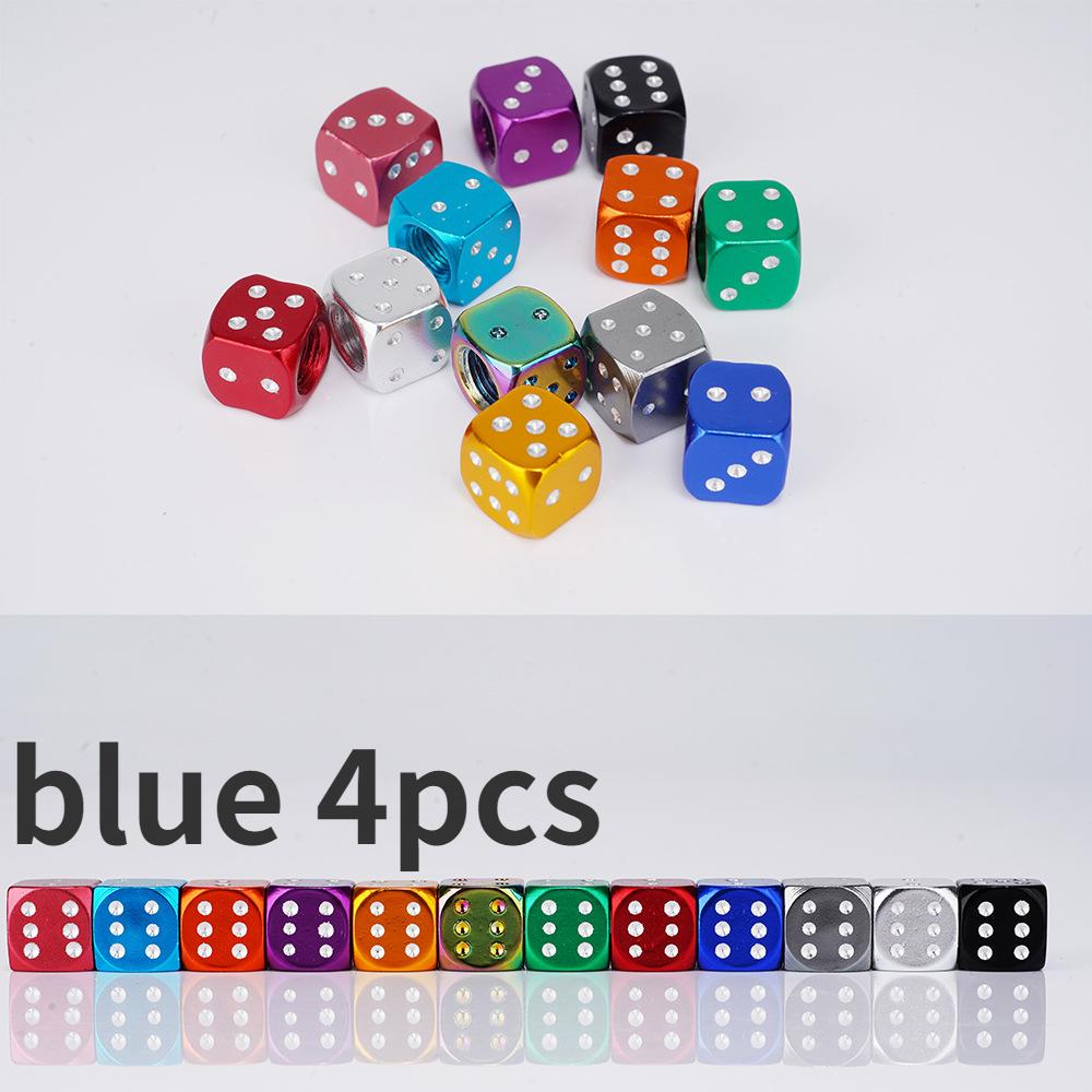 4PCS Aluminum Car Truck Motocycle Bike Dice Cap Cover AUTCOAT Tire Valve Tyre Caps Stem Air Cap Airtight Cover Auto Accessories