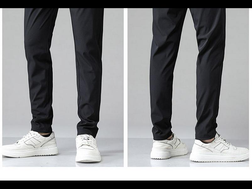 Мужские повседневные брюки из ледяного шелка в корейском стиле, большого размера, модные трендовые прямые