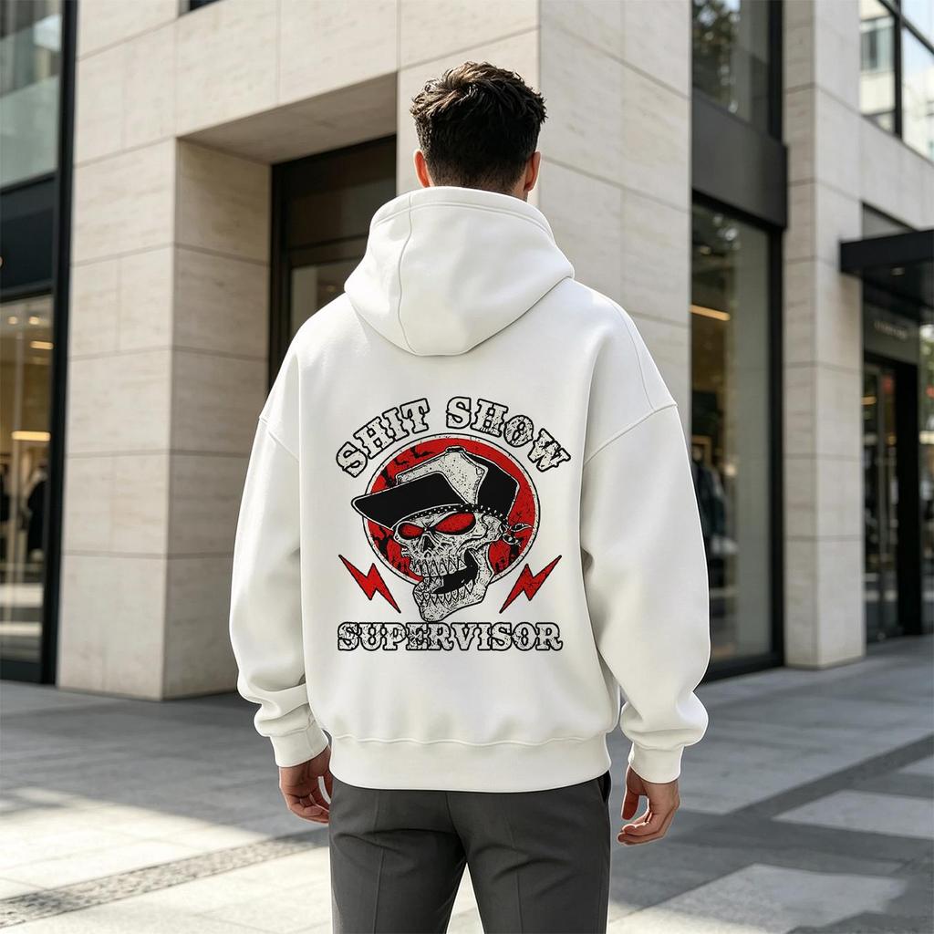 Men's 2D Pattern Hoodie Breathable Comfort Cotton, Loose Fit, Minimalist Design, Versatile Daily Casual Fashion Top for Thanksgiving & Everyday Wear