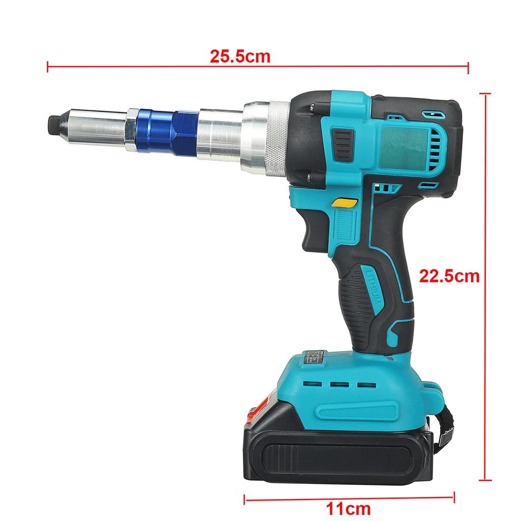 10000N щеточный электрический пистолет для заклепок, беспроводной пистолет для заклепок, гайка, дрель, клепальный инструмент, отвертка 2,4-5 мм для батареи Makita 18 В