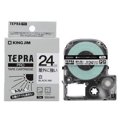 Этикетка на картридж King Jim Tepra PRO Tape 24 мм, белые буквы, длина 7 м, SS24KV [подлинная], стойкая к воздействию окружающей среды/черная