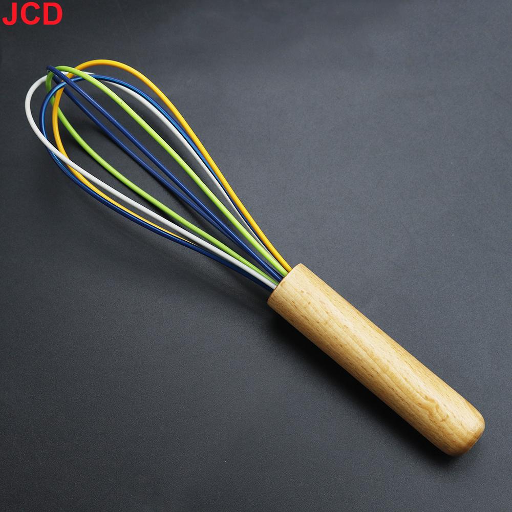JCD Силиконовый венчик для взбивания яиц с деревянной ручкой Кухонные ручные гаджеты для взбивания яиц Кухонные инструменты Аксессуары для выпечки