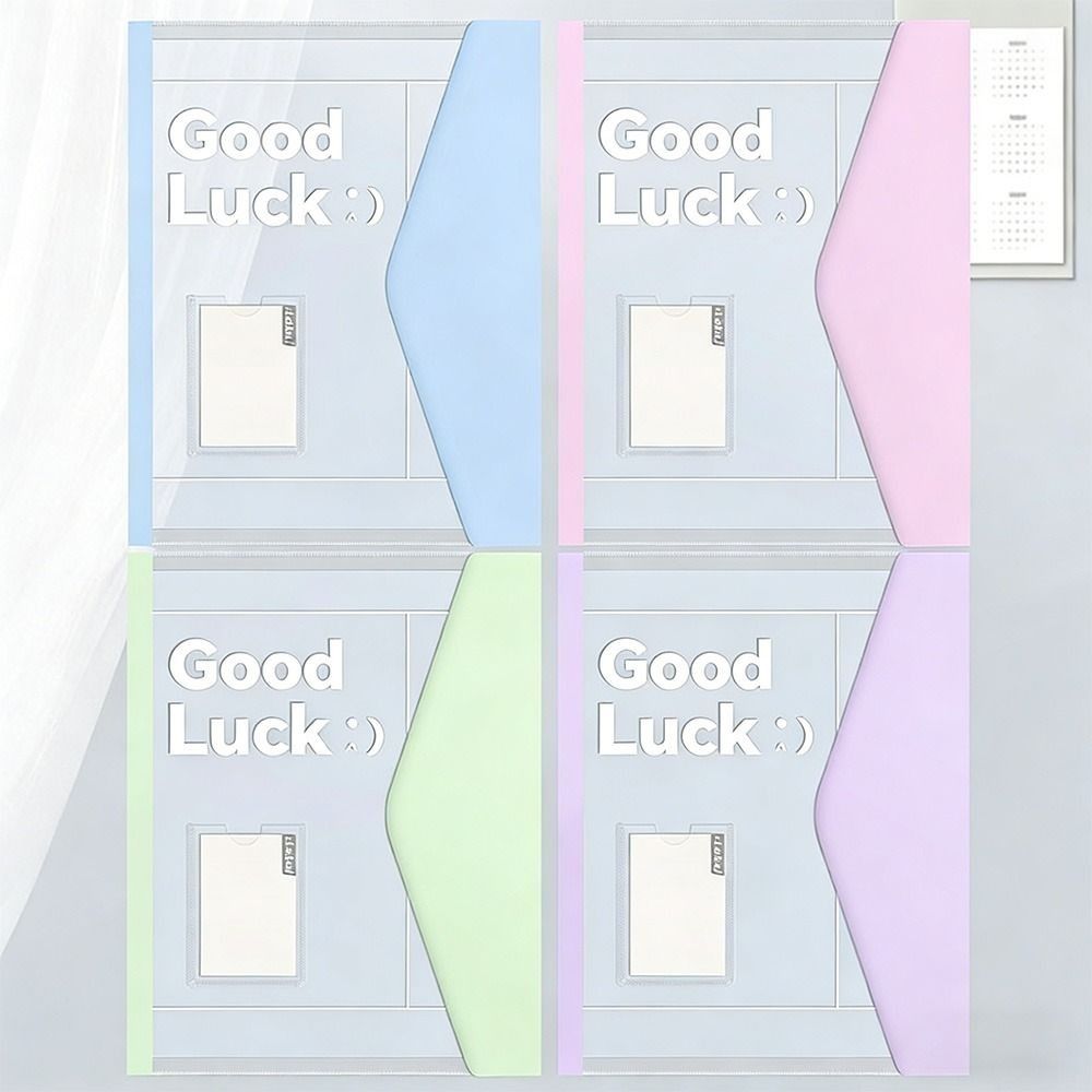 4Pcs Transparent Exam Paper Storage Bag Waterproof Expandable Binder Pockets Back To School