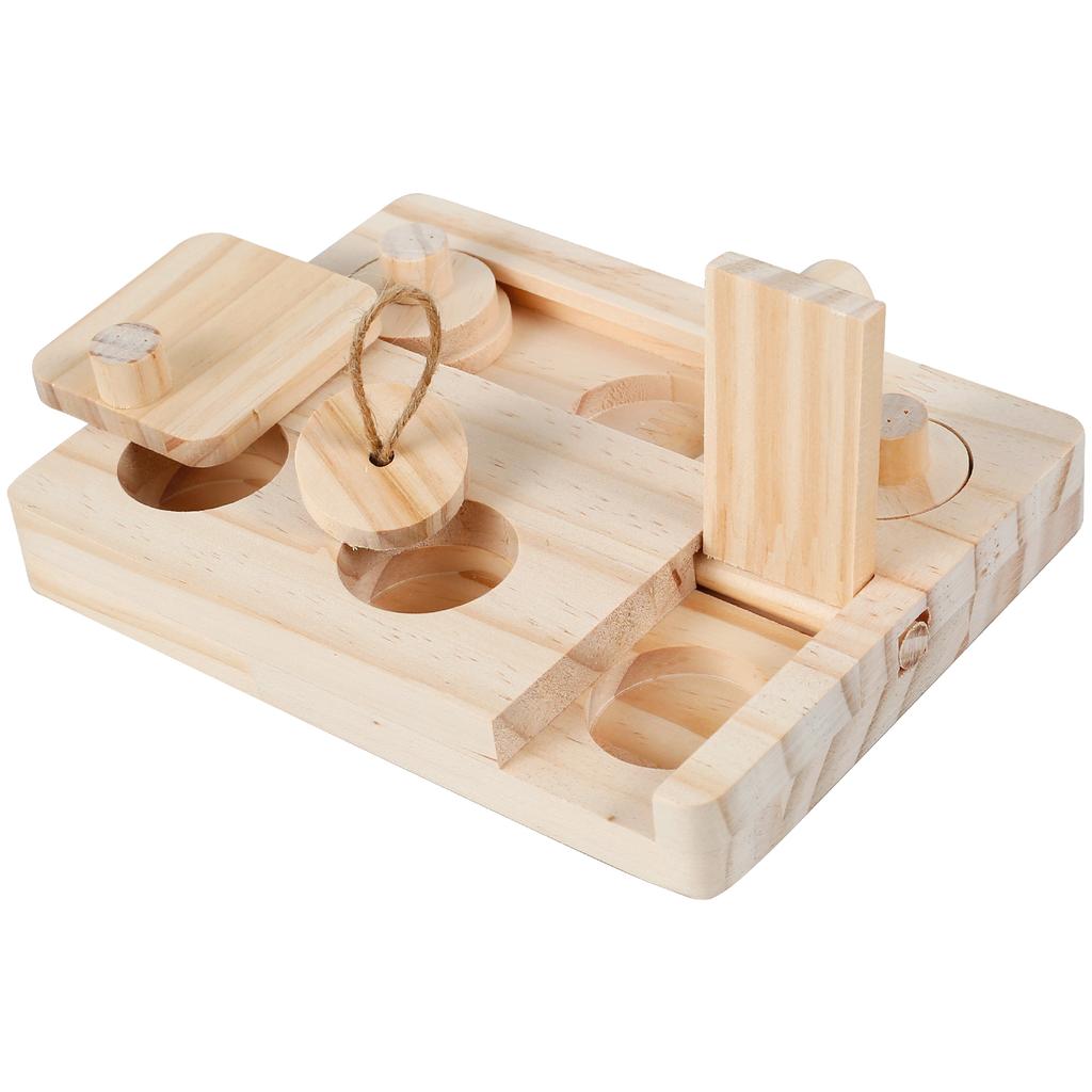 6 в 1 Деревянные игрушки для кормления хомяков Кормушка для маленьких домашних животных Интерактивная головоломка Диспенсер для лакомств Игрушки для морских свинок