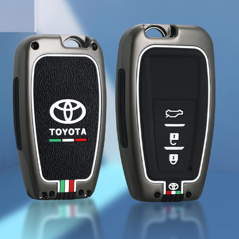 Чехол-брелок из цинкового сплава+силикона для автомобильного пульта ДУ Toyota Prius Camry Corolla C-HR CHR RAV4 Prado 2018 2019 Аксессуары