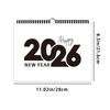 1 шт. настенный календарь 2026, минималистичный календарь в черно-белых тонах, ежемесячный планер на 12 месяцев, идеальный подарок на дни рождения и Рождество