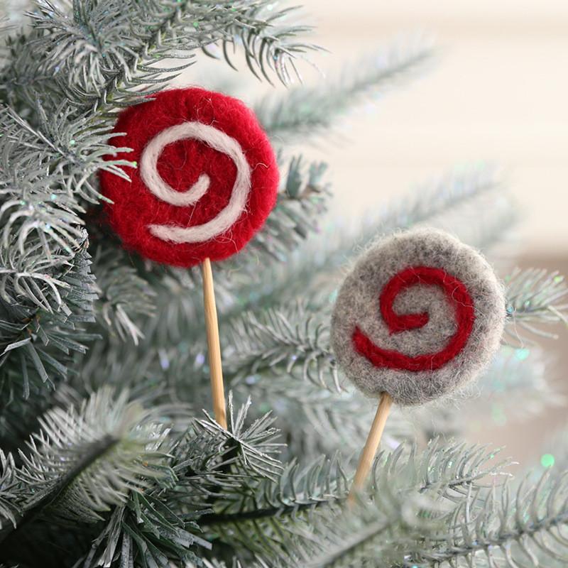 Lollipop Tree Christmas Ice Cream Shape Decor With Hanging Toys For Holiday