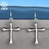 Ювелирные изделия из серебра 925 пробы с крестом и серьгами-каплями