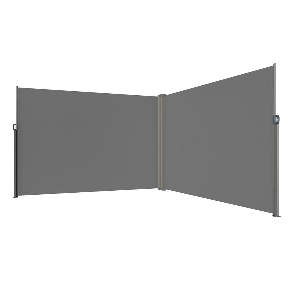 Retractable Side Awning, 79''x 236'' Outdoor Privacy Screen, 180g Polyester Water-proof Retractable Patio Screen, UV 30+ Room Divider Wind Screen for
