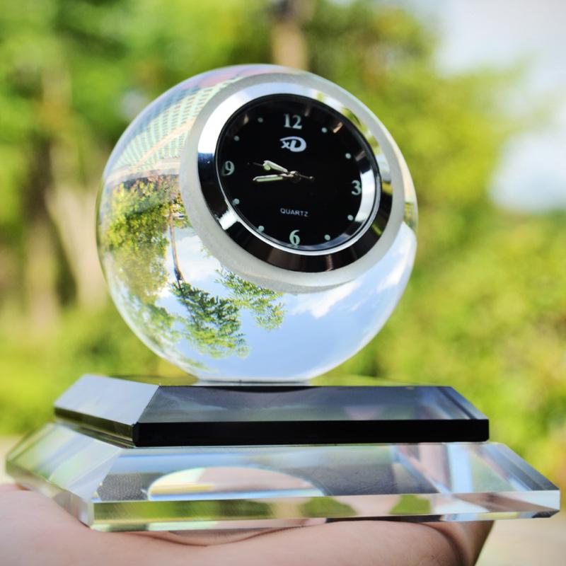 Car Crystal Perfume Seat Crystal Ball with Clock Car Perfume Seat Car Creative Gift Ornaments Interior Accessories
