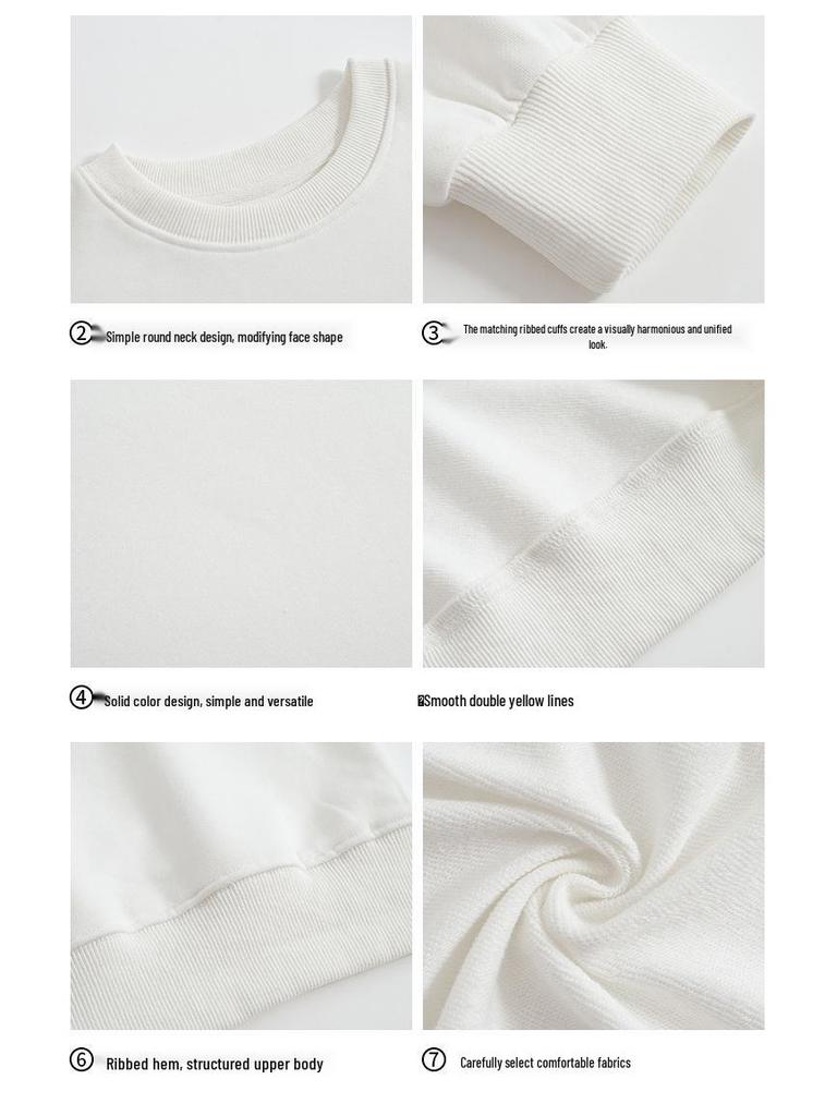 Весенний свитшот с круглым вырезом: Со спущенным плечом, однотонная, с длинным рукавом, рабочая одежда с принтом логотипа.