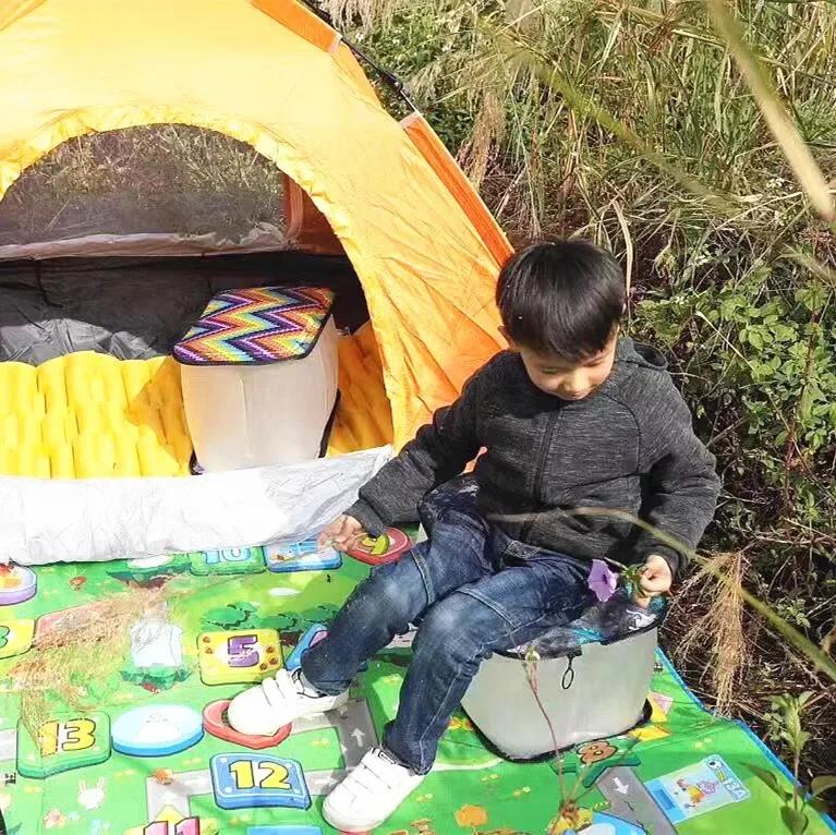 Самостоятельный тур Кемпинг Портативный складной надувной табурет Сиденье для дальних путешествий Табурет для дивана в общежитии Табурет с увеличенным сиденьем