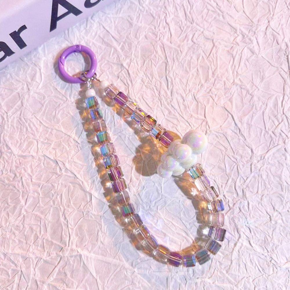 Wrist Chain Crystal Bead Strap Color Crystal Backpack Pendant Cell Phone Chain  Bag Accessories