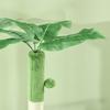 Multi-Level Cat Tree with Hammock, Scratching Post, Ball and Decorative Leaves, 49x49x142 cm, Green