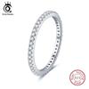 Orsa Jewels Кольца Серебристого Цвета Женские Классические Круглые Полностью Усыпанные ААА Девочки Кубический Цирконий Помолвочное Свадебное Собрание Свадебные Кольца