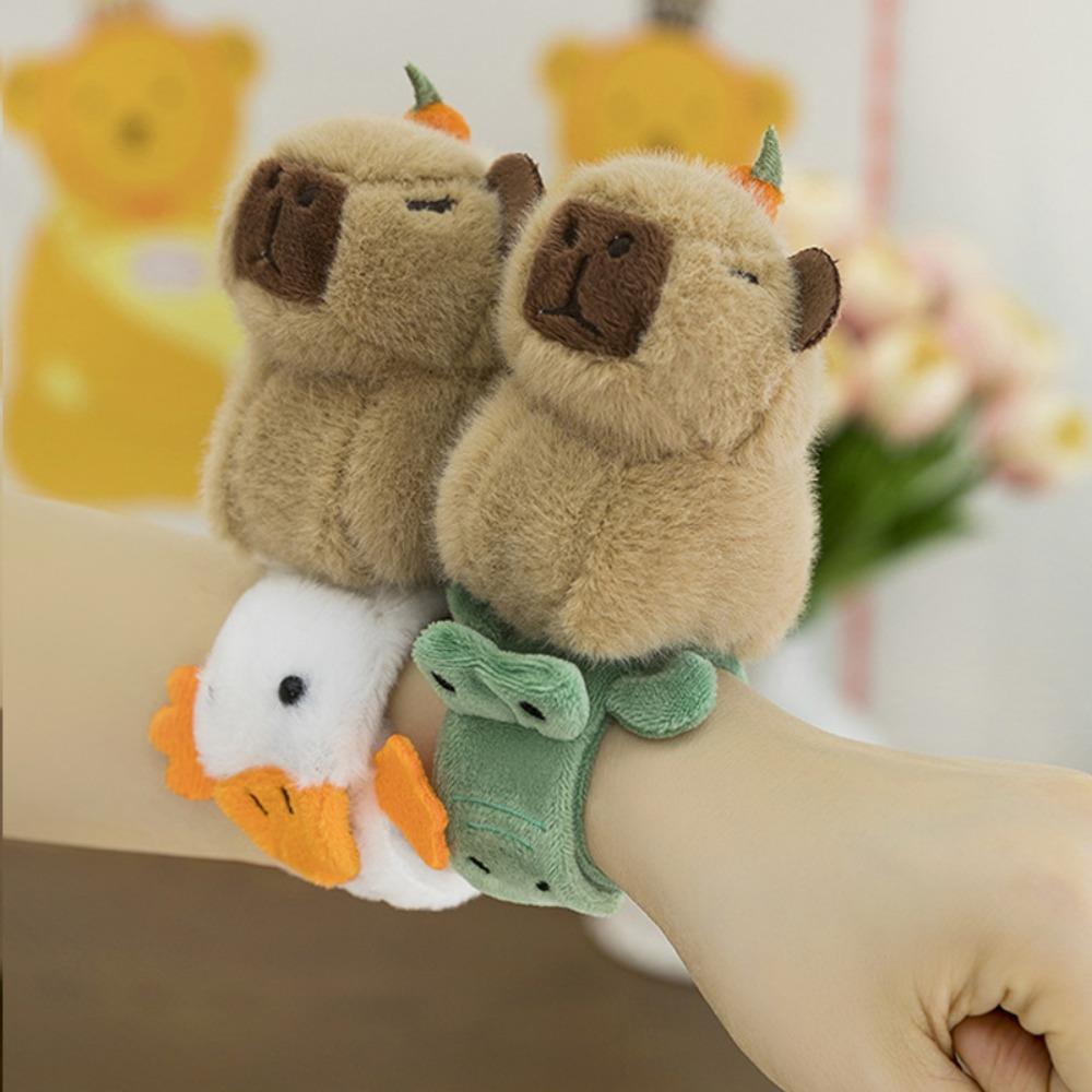 Crocodile Capybara Slap Snap Doll Toy Turtle Animal Plush Slap Bracelet  Home Decor