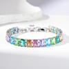 Rectangle Zircon Bracelet Multi-Color Optional Simple Gemstone Jewelry Women'S Gift