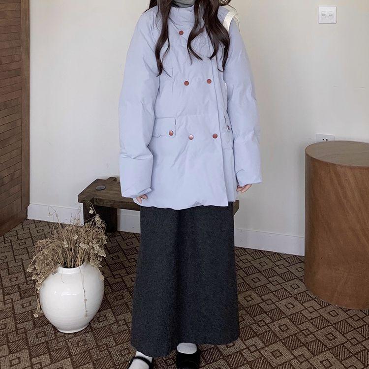Winter new fashion high sense simple design sweet age reduction ins wind thin thickened cotton jacket