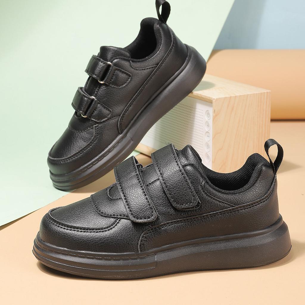 Classmates Children's New Spring and Autumn Boys' Middle and Older Children's Board Shoes Elementary School Shoes Small Leather Shoes Black Girls' Sn