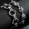 Gothic Skull Bracelets for Men Stainless Steel Punk Rock 3D Skeleton Chain Men's Bracelets for Men Biker Jewelry