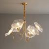 Modern Minimalist Lotus Chandelier Nordic Glass LED Chandelier Bedroom Interior Home Decoration Luxurious Living Room Lighting