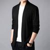 Мужской повседневный однотонный вязаный плащ, куртка, кардиган, верхняя одежда с длинными рукавами