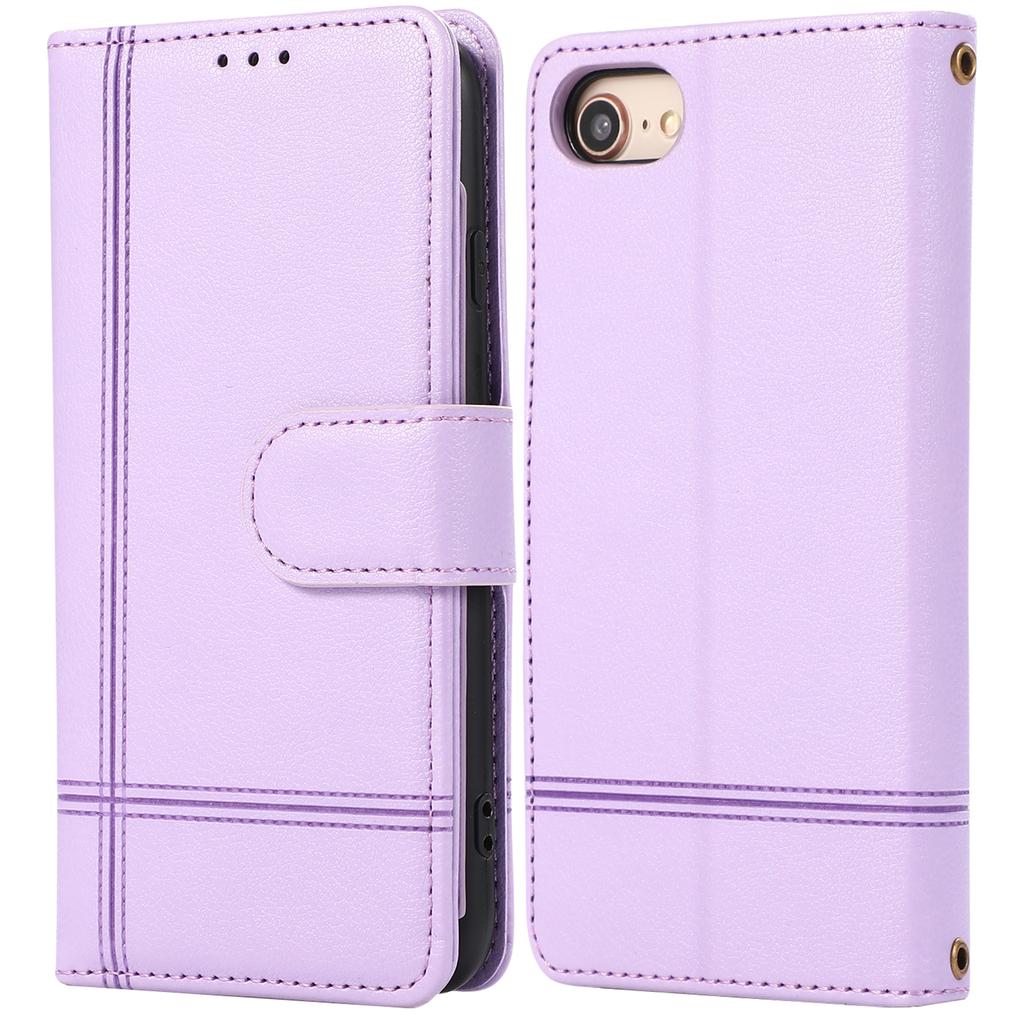 Для iPhone SE (2022)/СЕ (2020)/7/8 4,7 дюйма Чехол для мобильного телефона Кожаный чехол-кошелек из ПУ с 2 ремешками