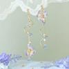 Flower Asymmetrical Dangle Earrings for Women Long Tassel Butterfly Imitation Pearl Cat Drop Earring Party Jewelry