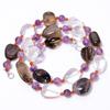 Natural Smoky Quartz Crystal Amethyst Smooth Beads Necklace 7-23 Mm 18" UB-8599