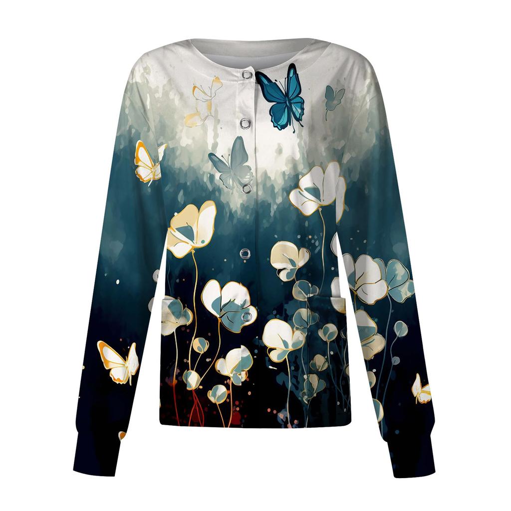 Женский однобортный защитный комбинезон с длинным рукавом и карманом, рабочий воротник-стойка, кардиган, куртка, топ