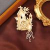 Vintage Fairy Tale Castle Brooch: Women's Luxury Tassel Pendant Pin