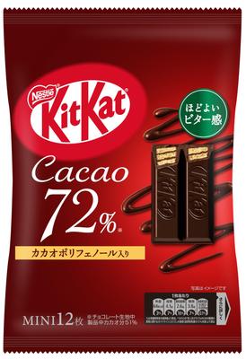 KitKat Mini Cacao 12 штук x 12 шоколадных пакетиков Nestlé 72%,