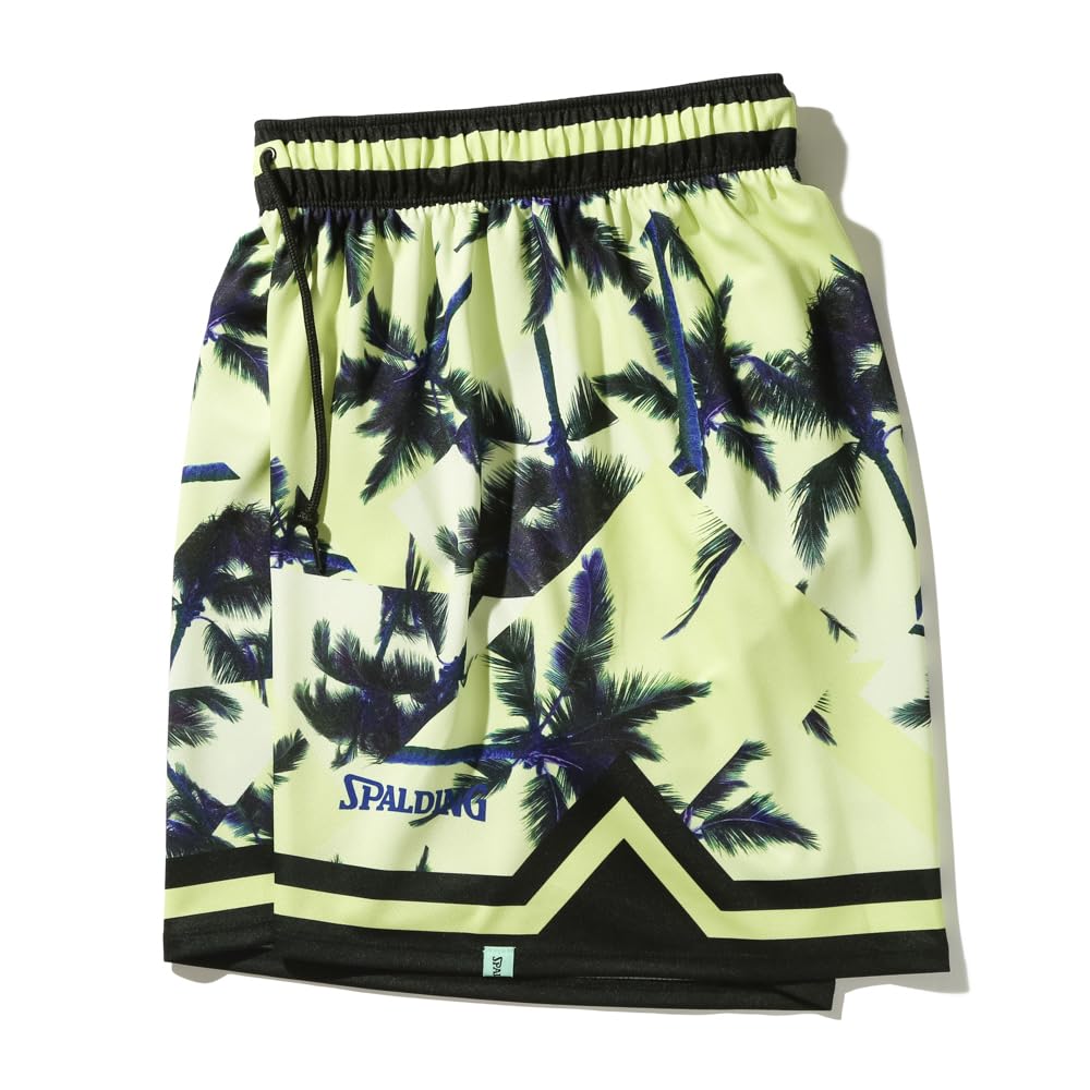SPALDING Palm Tree Jersey Shorts, Yellow, Size M (SMP25007)