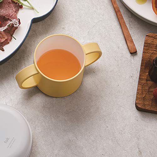 tak Kids Dish Mug, Children's Cup, Gray, 12.8 x 7.2 x 6.3 cm (JTN-0140-GY)