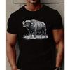 1pc Unisexs Casual Summer Tshirt With Geometric Buffalo Print Round Neck Knitted Breathable Stretchy Top For Adults
