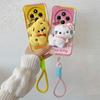 KEYSION Cute 3D Cartoon Plush Case for Redmi 14C with Lanyard Soft Silicone Shockproof Phone Back Cover for Xiaomi POCO C75