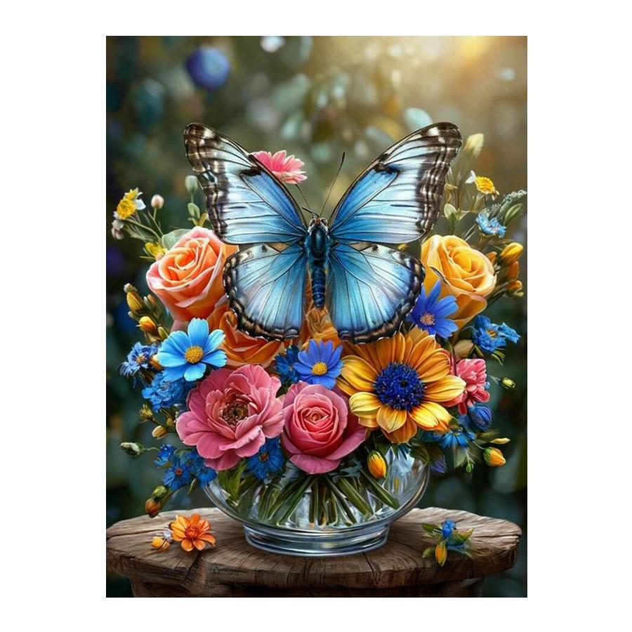 Diamond Painting New Collection Still Life Butterfly Flower Vase Diy Full Drill Rhinestone Embroidery Color Floral Mosaic Cross Stitch Kits