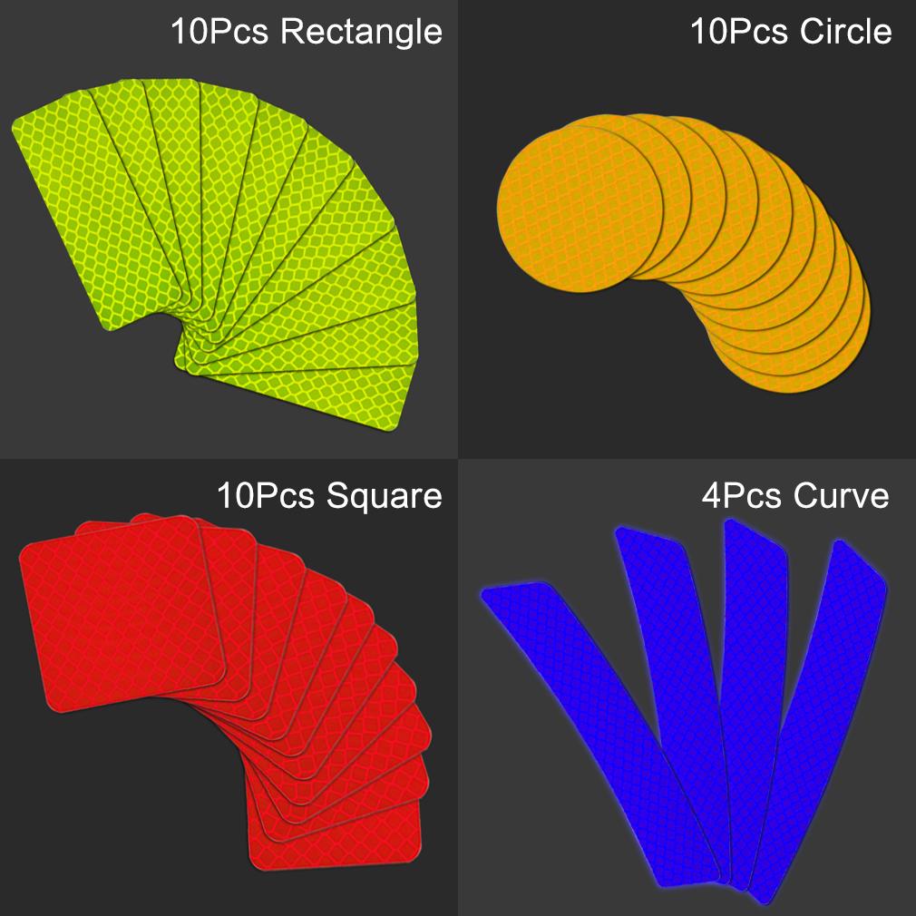 Цветные наклейки-отражатели для автомобиля. 10 штук