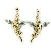 Les Trésors De Lily [L4291] - Позолоченные серьги «Тинкер Белл» с аквамарином - 25x15 мм