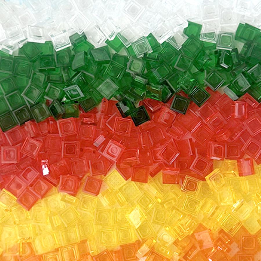 200 ШТ. 1x1 Прозрачные Яркие Блоки Плоская Плитка Гладкие Строительные Блоки Сделай Сам Обучающие Воображаемые Детали Игрушка Идеально Подходит для Детей 3070